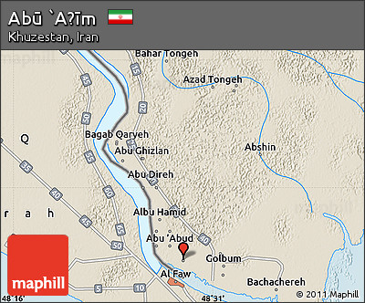 Shaded Relief Map of Abū `Aẕīm