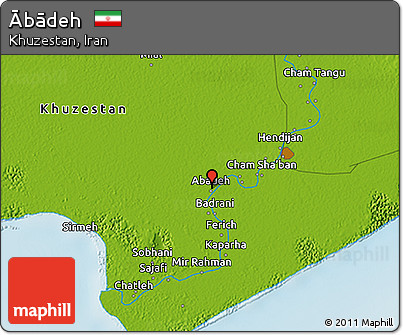 Physical 3D Map of Ābādeh