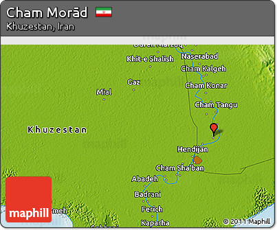 Physical 3D Map of Cham Morād