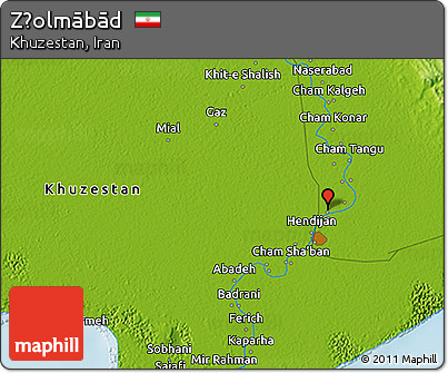 Physical 3D Map of Z̧olmābād