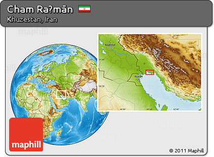 Physical Location Map of Cham Raḩmān