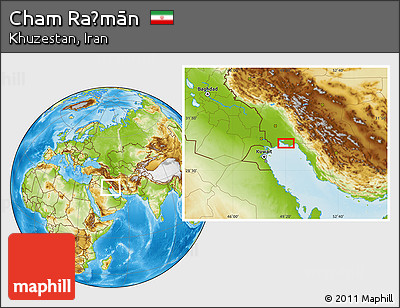 Physical Location Map of Cham Raḩmān