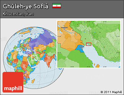 Political Location Map of Ghūleh-ye Soflá