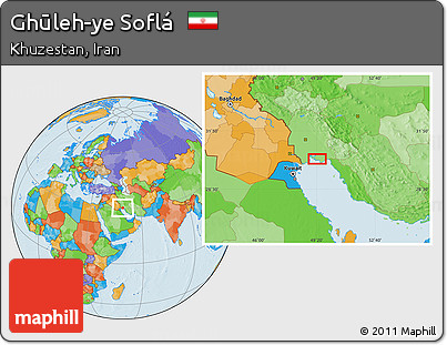 Political Location Map of Ghūleh-ye Soflá