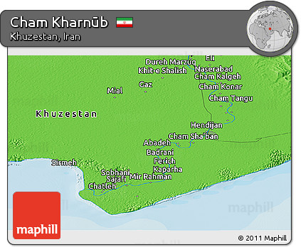 Political Panoramic Map of Cham Kharnūb