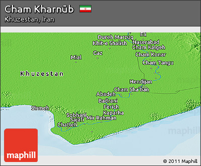 Political Panoramic Map of Cham Kharnūb