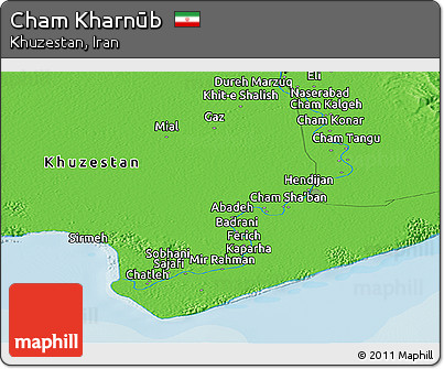 Political Panoramic Map of Cham Kharnūb