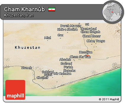Satellite Panoramic Map of Cham Kharnūb