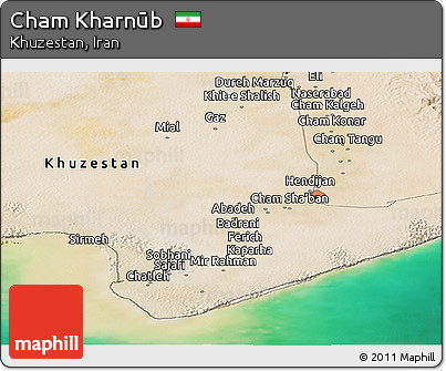 Satellite Panoramic Map of Cham Kharnūb
