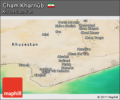 Satellite Panoramic Map of Cham Kharnūb