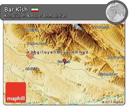 Physical 3D Map of Bar Kīsh