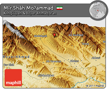 Physical 3D Map of Mīr Shāh Moḩammad