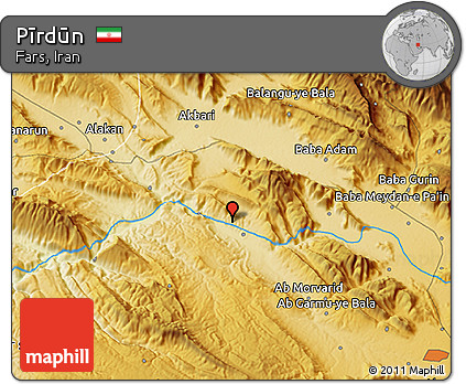 Physical 3D Map of Pīrdūn