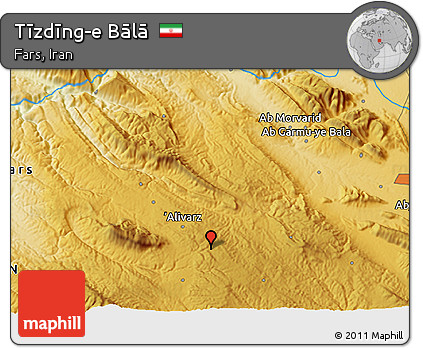 Physical 3D Map of Tīzdīng-e Bālā