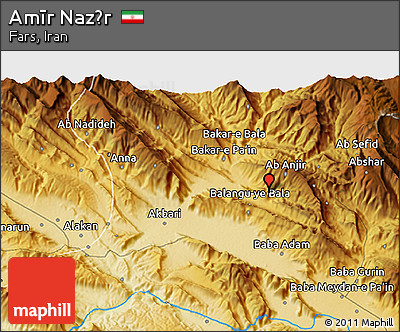 Physical 3D Map of Amīr Naz̄r