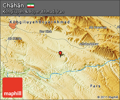Physical 3D Map of Chāhān