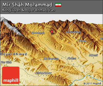 Physical 3D Map of Mīr Shāh Moḩammad