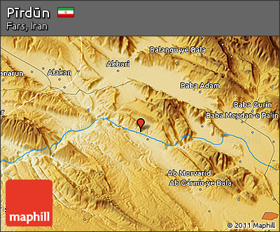 Physical 3D Map of Pīrdūn