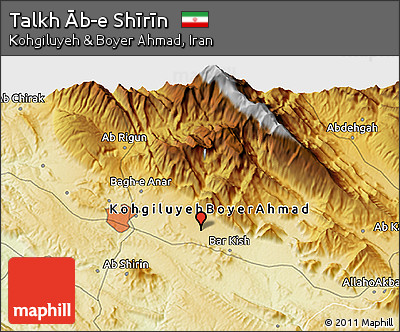Physical 3D Map of Talkh Āb-e Shīrīn