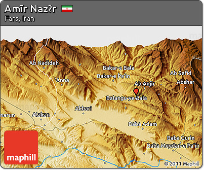 Physical 3D Map of Amīr Naz̄r