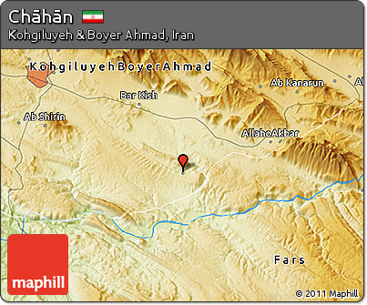 Physical 3D Map of Chāhān