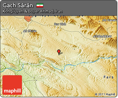 Physical 3D Map of Gach Sārān