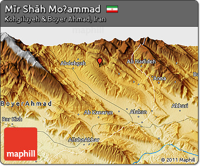 Physical 3D Map of Mīr Shāh Moḩammad