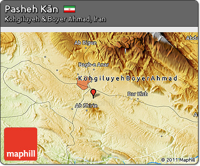 Physical 3D Map of Pasheh Kān