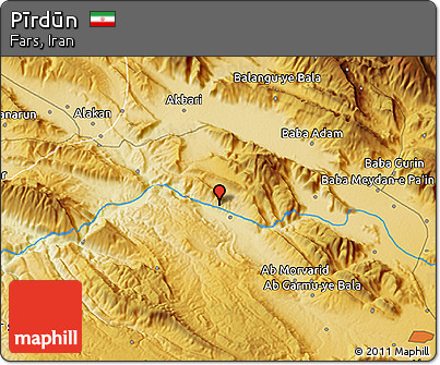 Physical 3D Map of Pīrdūn