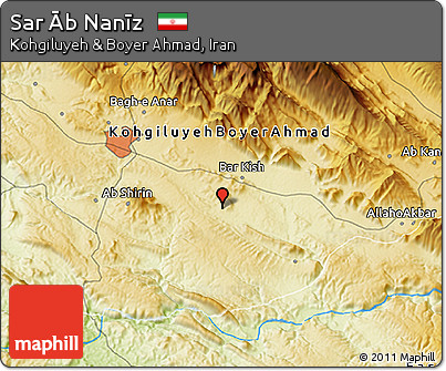 Physical 3D Map of Sar Āb Nanīz