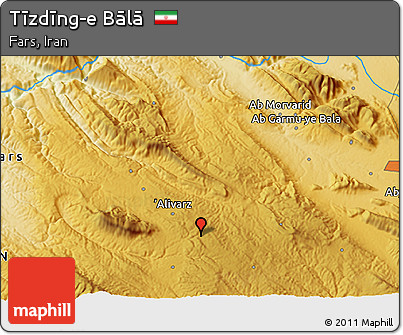 Physical 3D Map of Tīzdīng-e Bālā