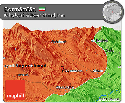 Political 3D Map of Bormāmīān