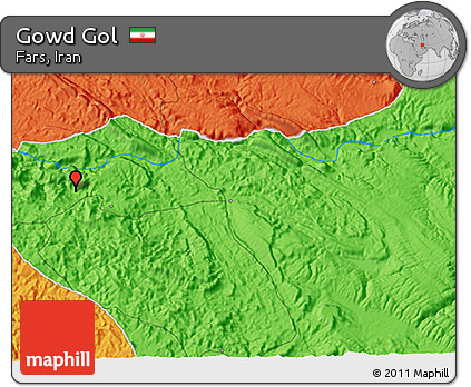 Political 3D Map of Gowd Gol