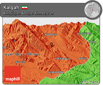 Political 3D Map of Kalgah