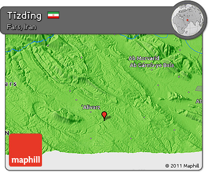 Political 3D Map of Tīzdīng