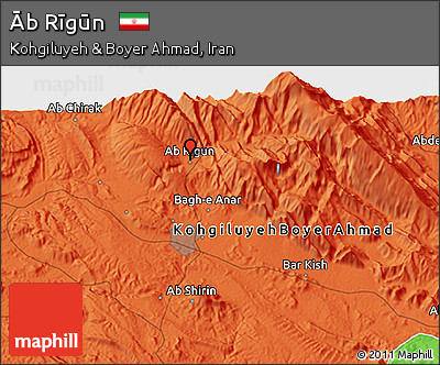 Political 3D Map of Āb Rīgūn