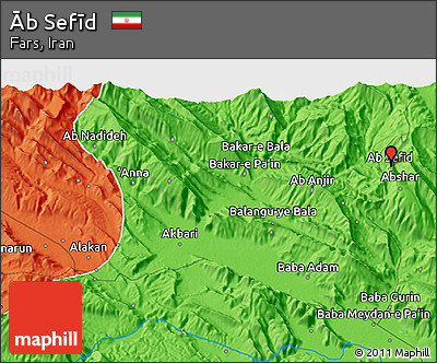 Political 3D Map of Āb Sefīd