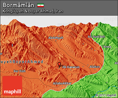 Political 3D Map of Bormāmīān