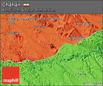 Political 3D Map of Chāhān
