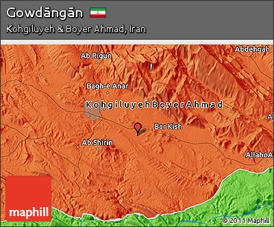 Political 3D Map of Gowdāngān