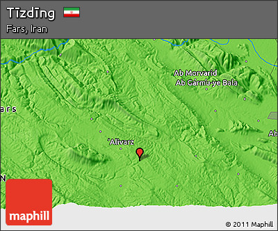 Political 3D Map of Tīzdīng
