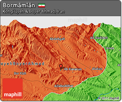 Political 3D Map of Bormāmīān