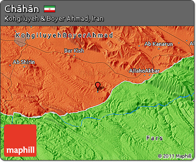 Political 3D Map of Chāhān