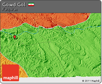 Political 3D Map of Gowd Gol