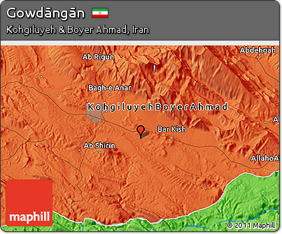 Political 3D Map of Gowdāngān
