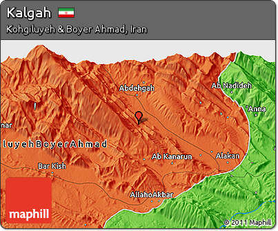 Political 3D Map of Kalgah