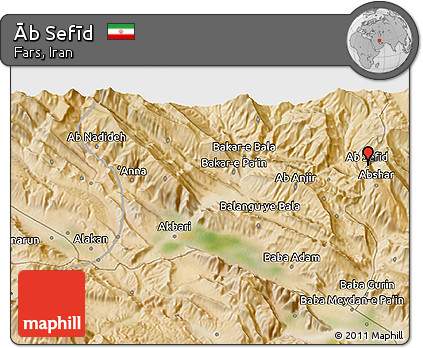 Satellite 3D Map of Āb Sefīd