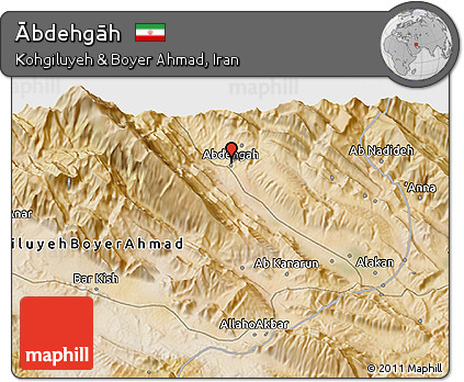 Satellite 3D Map of Ābdehgāh