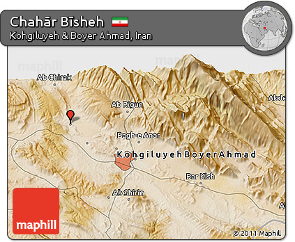 Satellite 3D Map of Chahār Bīsheh