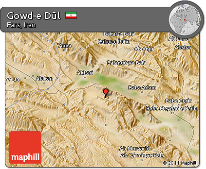 Satellite 3D Map of Gowd-e Dūl